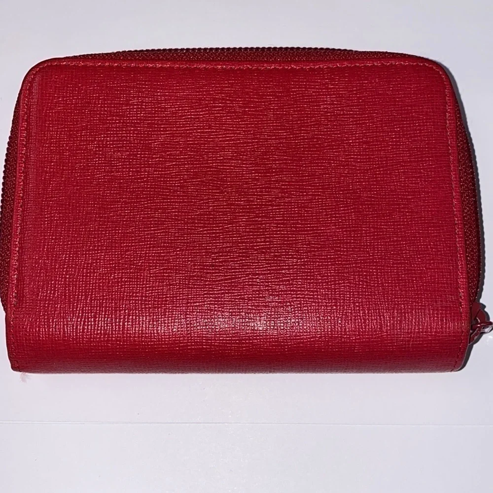 Christian Garets Paris Red Bifold Zip Snap Wallet